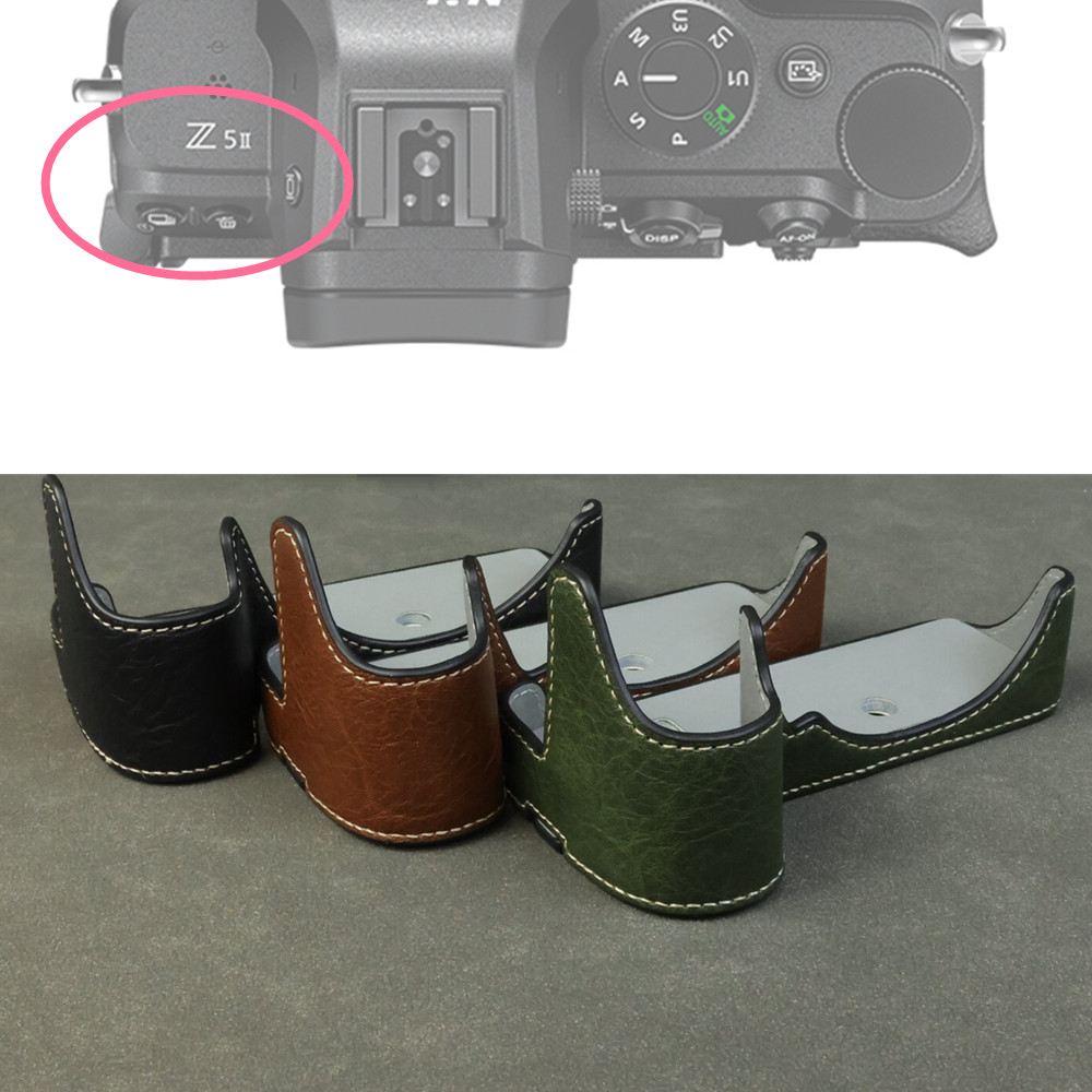 Z5II PU ครึ่งเคสตัวตัวป้องกันฐานสําหรับกล้อง Nikon Z5 II Z5 Mark II