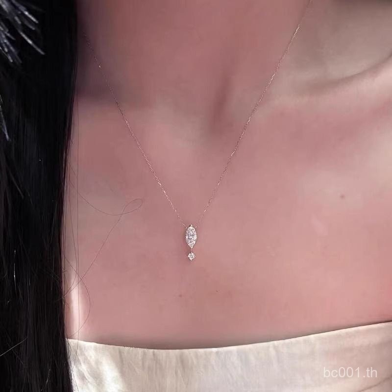 สร้อยคอโซ่กระดูกไหปลาร้าพร้อมจี้เหล็กไทเทเนียม สไตล์เรียบหรู.SKP8