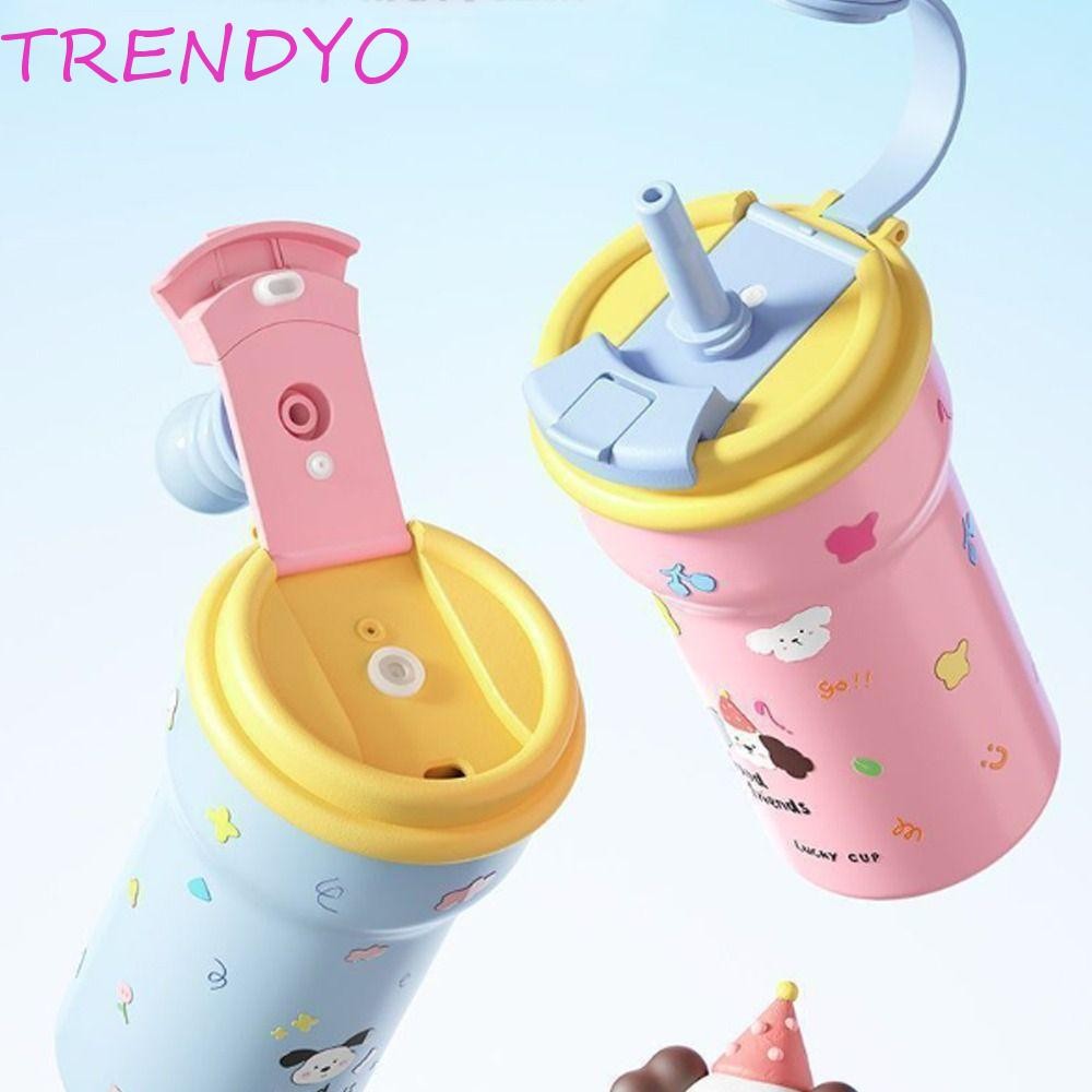 TRENDYO （650ml） แก้วกาแฟสแตนเลสซับเซรามิกพร้อมฝาปิดขวดสูญญากาศสามารถเก็บความร้อนและความเย็น