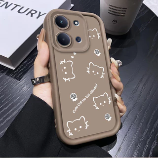 แมวน่ารักเคสโทรศัพท์สําหรับ Redmi 15C 14C 13C Redmi15C 15 C 4G 6.9 "2025 กรณีหรูหรา Matte ซิลิโคนกันกระแทกฝาครอบป้องกัน