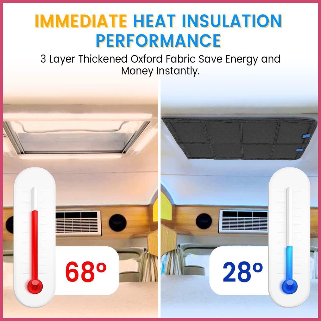 RV Magnetic Window Cover Magnetic Privacy Protection สําหรับ Trailer Windproof RV Window Shade ความเ