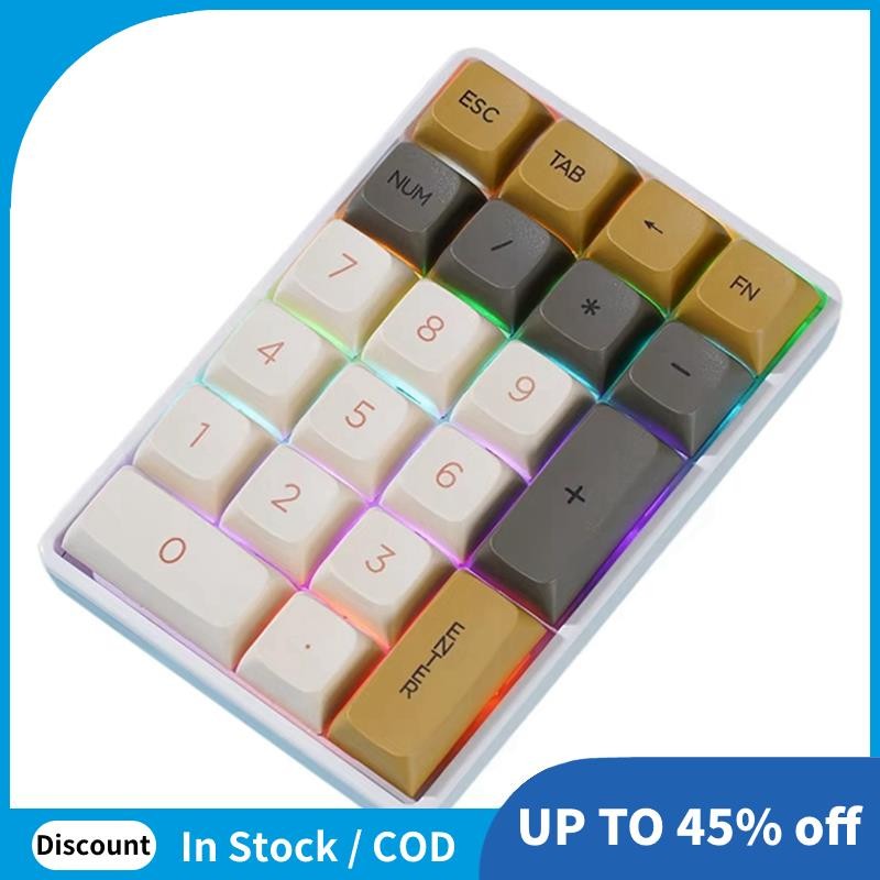 21Keys Mini Keyboard 2.4G ไร้สายจํานวน Pad แป้นพิมพ์ตัวเลขแบบกลไกสําหรับบัญชี Numpad Gaming Programm