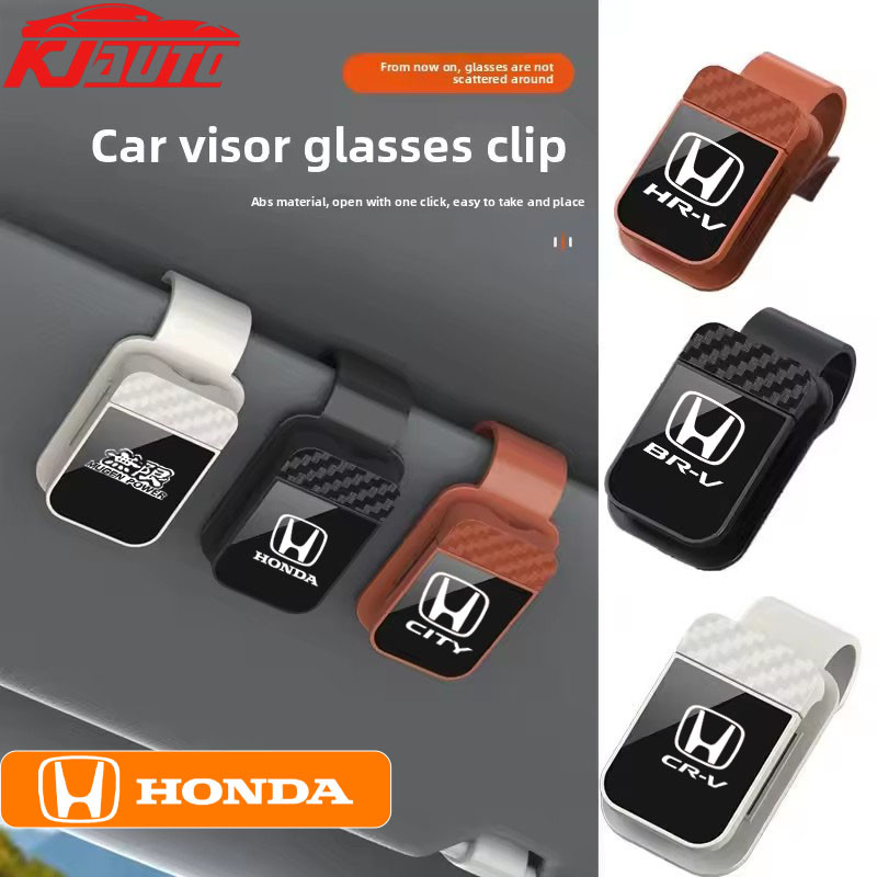 แว่นตารถคลิป Sun Visor แว่นตากันแดดและใบเสร็จรับเงินสําหรับ Honda City CRV Civic HRV BRV WRV Brio Jazz Fit Vezel Mobilio Mugen Power RS ประเภท RS RS ภายใน