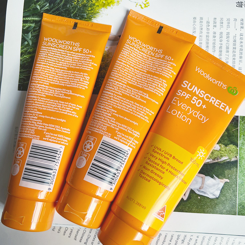 Australia Woolworths Sunscreen Whole Body spf50+Sunscreen Refreshing Non-Greasy 100ml