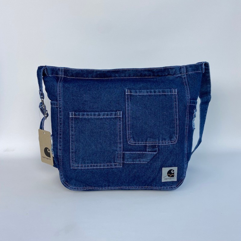 กระเป๋าสะพายไหล่ Messenger Bag Canvas Denim ความจุขนาดใหญ่สไตล์คลาสสิกช่องจัดเก็บทุกวันกลางแจ้ง All-Match - รูปที่ 2