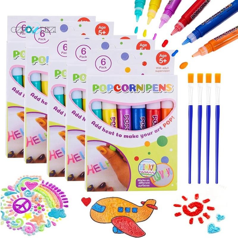 GzhxdiiziDIY Bubble Popcorn Drawing Pen, 3D Art Printing Bubble Pen, (5 กล่อง)