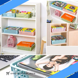 (แพ็ค 5 ใบ) ตะกร้าอเนกประสงค์ทรงตื้น ตะกร้าใส่เอกสาร สีพาสเทล มีไซร์ S,M,L (ไซร์ L ใส่ A4ได้พอดี)