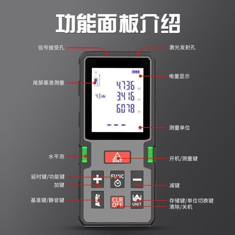 Gu Tuo ความแม่นยําสูง 0.5s Rangefinder เลเซอร์เรนจ์ไฟแบบพกพาความแม่นยําสูง Massive Practuitioner Tru