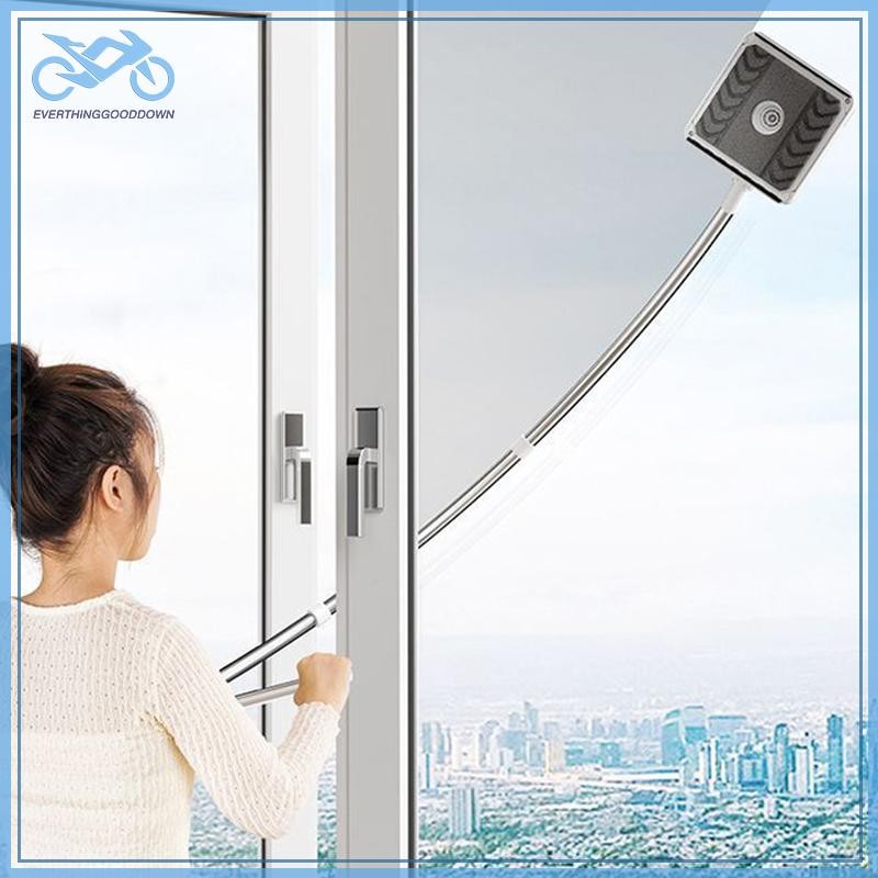 EVER 130 ซม.ในครัวเรือน High-rise กระจกหน้าต่างแปรงทําความสะอาดกระจกสองด้านเช็ดเครื่องมือ 1/2 ฟองน้ํ