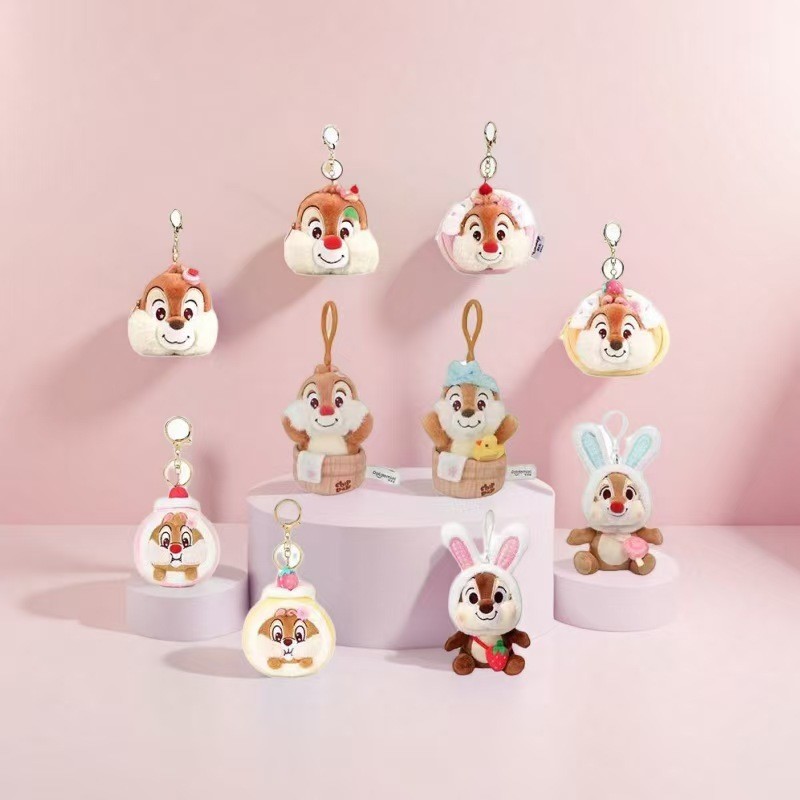 ตุ๊กตา Disney Chip N Dale แบบแขวน คอลเล็กชัน Cherry Blossom สำหรับประดับกระเป๋าและเป็นใส่เหรียญ