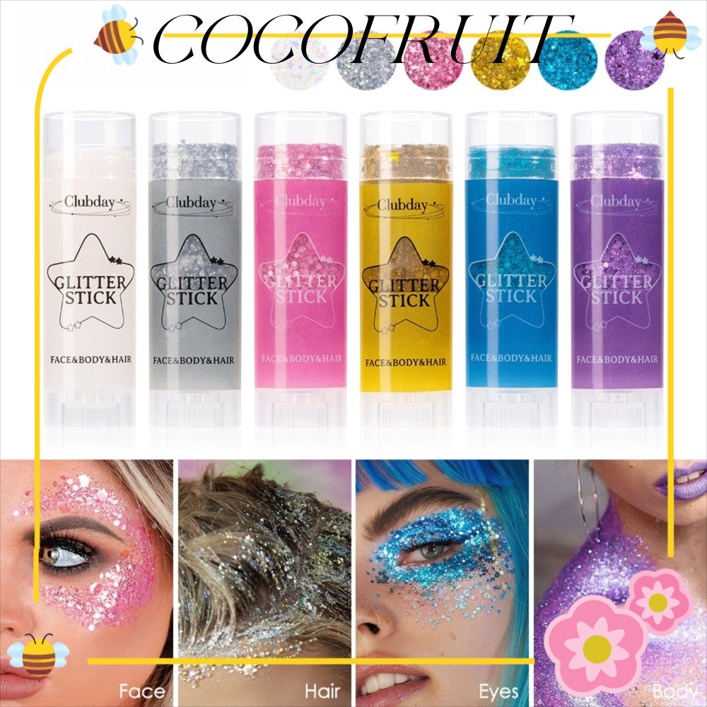 COCOFRUIT Glitter Cream, แบบพกพา Body Glitter Sticks เลื่อม Glitter Stick, ของขวัญ Body Paint Glitte