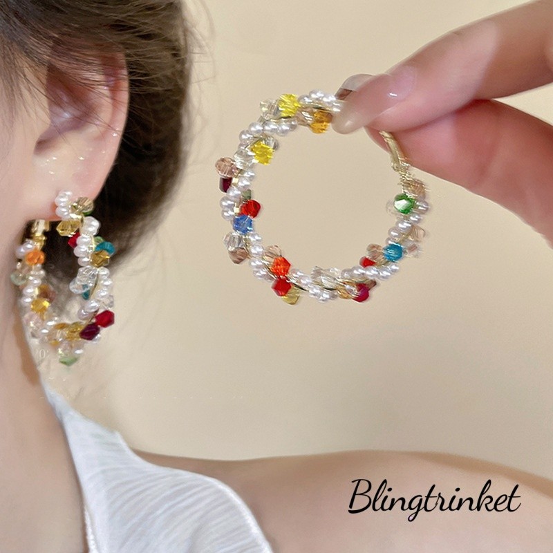 BlingTrinket ต่างหู ลูกปัดหลากสีพันรอบ ความรู้สึกของการออกแบบ แฟชั่นหวาน ต่างหูโดปามีน ส่งไวจากไทย