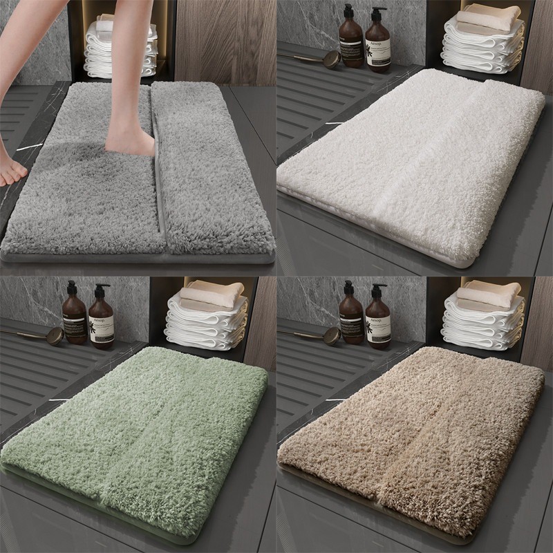 พรมปูพื้น 40x60cm พรมดูดซับน้ำสำหรับห้องน้ำ เสื่อเท้าสำหรับประตูห้องน้ำ พรมกันลื่น ทำความสะอาดหลังเท้า