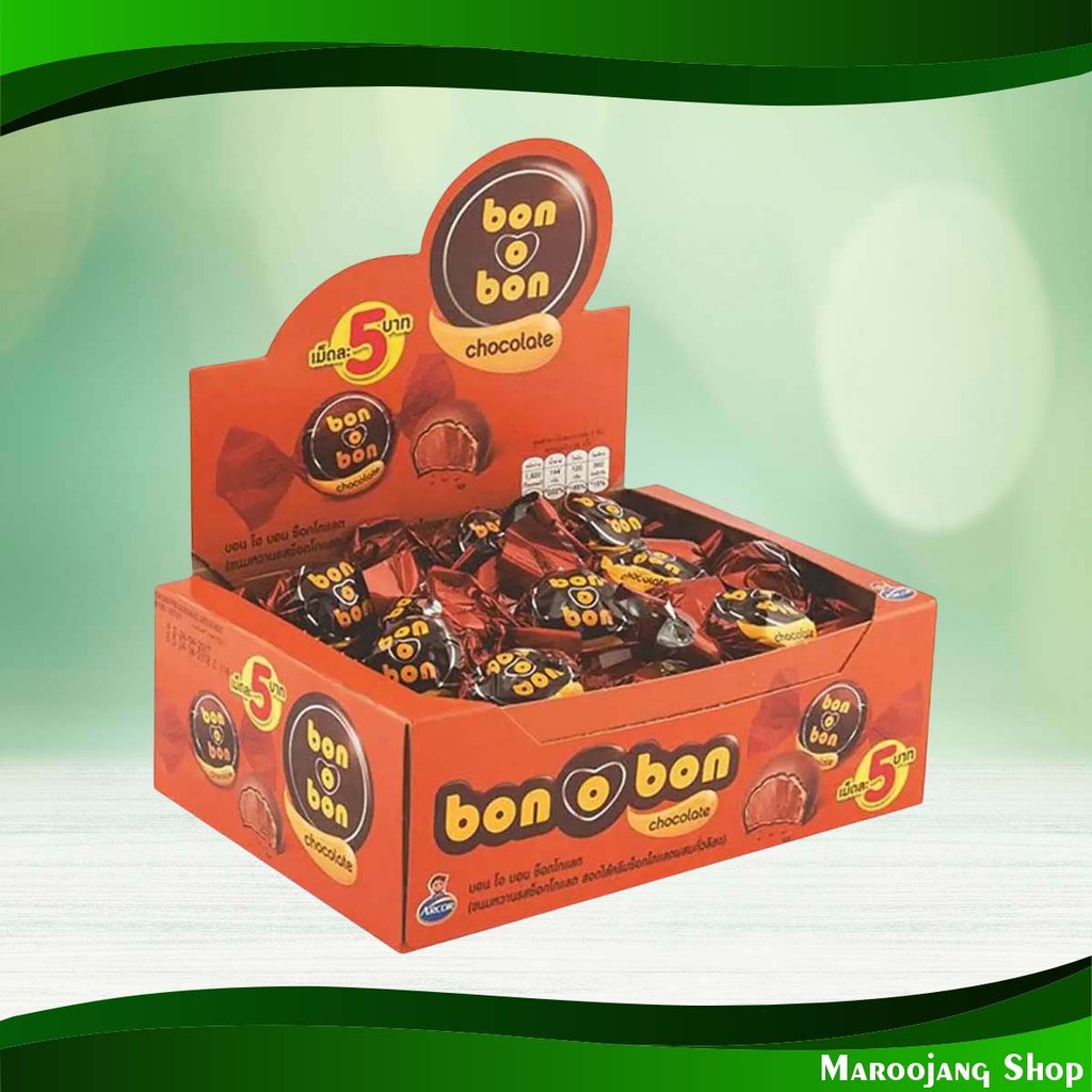ช็อกโกแลตสอดไส้นม บอนโอบอน 14 กรัม X 24 ชิ้น Chocolate Stuffed With Milk Bon O Bon