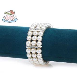 สร้อยข้อมือมัลติเลเยอร์Pearl Rhinestone แบบยืดหยุ่น ไข่มุกจำลอง เครื่องประดับสำหรับผู้หญิง และเป็นของขวัญที่สวยงาม