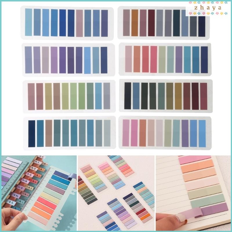 ZHAYA 8 Pack Transparent Book Annotations Book Tabs Flags เครื่องหมายหน้าเหนียวสี