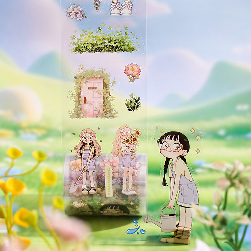 นาย กระดาษ200เซนติเมตร/ม้วนกันน้ําสัตว์เลี้ยงเทปการ์ตูนสไตล์สาวน่ารักสัตว์เลี้ยงแก้ภาพวาดสไตล์หนังสือมือฉากเทปทําเองการ์ดอวยพรถ้วยไดอารี่ของขวัญเทปตกแ