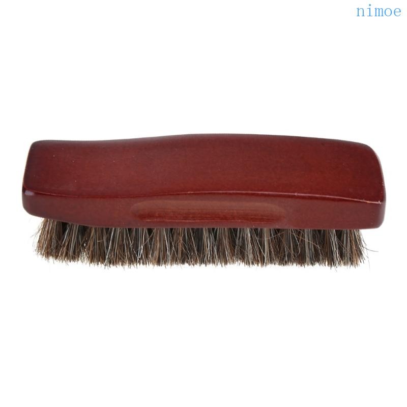 Nio 1 ชิ้น Professional Handle Horse Hair Bristle Boot Shoes Shine Buffing Brush
