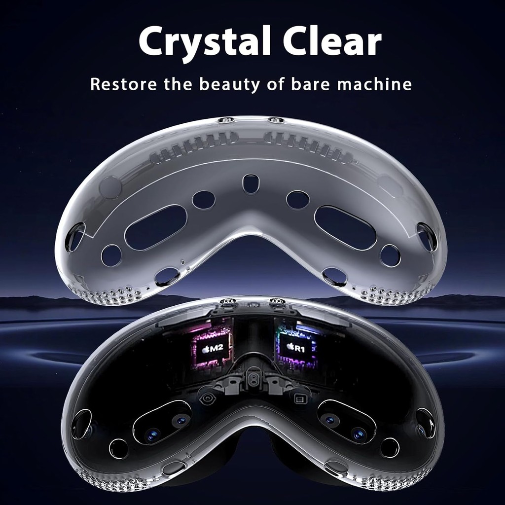 KOREDA ใช้งานร่วมกับ Apple Vision Pro Case Clear, คริสตัลโปร่งใส Soft TPU ป้องกันกันกระแทกออกแบบสําหรับ Vision Pro VR ชุดหูฟัง 2024 อุปกรณ์เสริม (โปร่งใส) M587