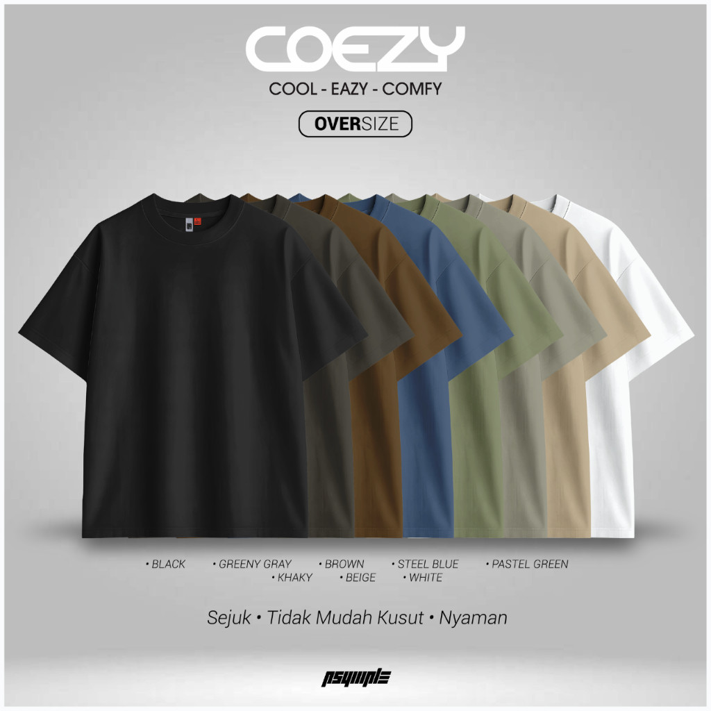 DBM - เสื้อยืดโอเวอร์ไซส์ผู้ชายคอปกกลม พรีเมี่ยม ผ้าฝ้าย danbowl COEZY ดั้งเดิม 100% | เสื้อเชิ้ตสีพ