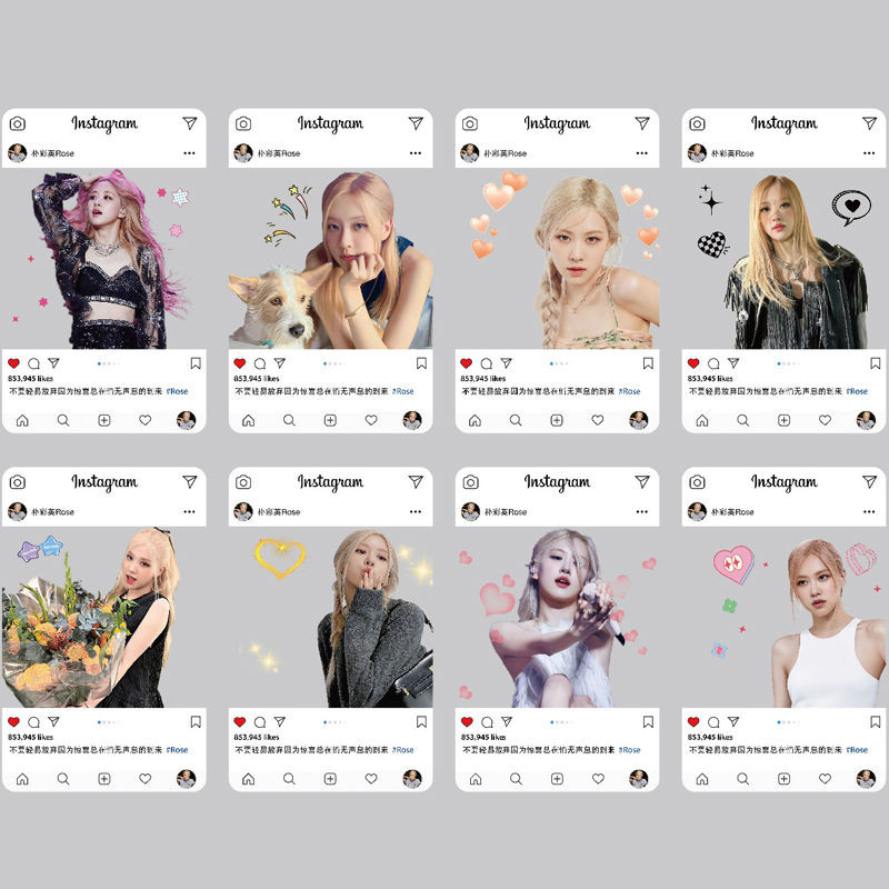 Rose Park Chae Young PVC การ์ดโปร่งใส แพ็ค 8 สีดําสีชมพูแฟนอุปกรณ์ต่อพ่วงเดี่ยวเชียร์โปสการ์ดการ์ดอว