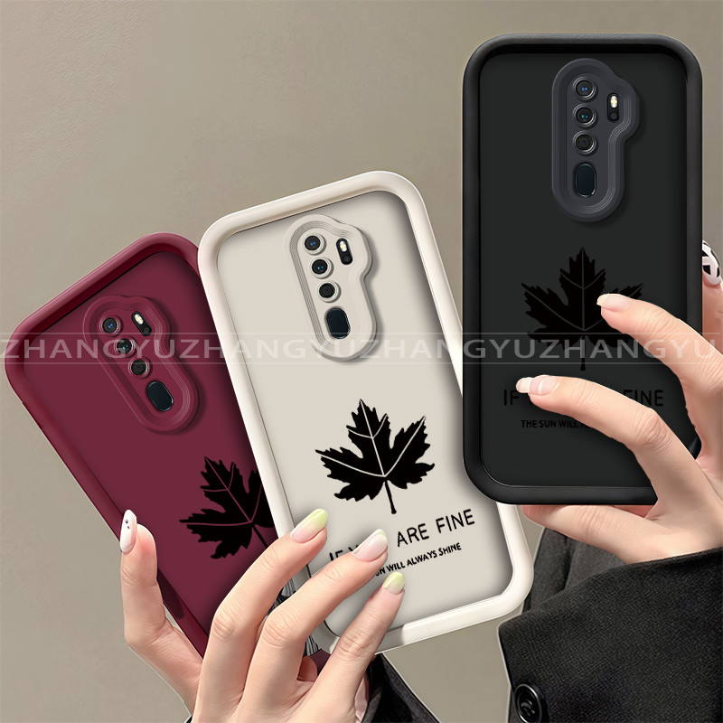 กันกระแทกเหมาะสําหรับ OPPO A5 A9 2020 เคสโทรศัพท์รูปแบบใบเมเปิ้ลใหม่เคสป้องกันปกอ่อน JT03