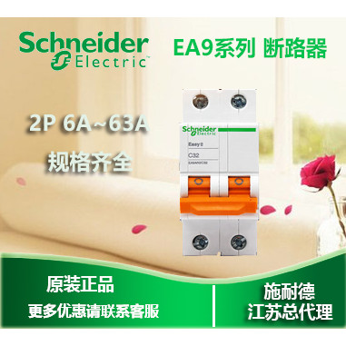 [ของแท้ดั้งเดิม] Schneider Small Circuit Breaker Micro-Break Open EA9 Series 2P C6A EA9AN2C6