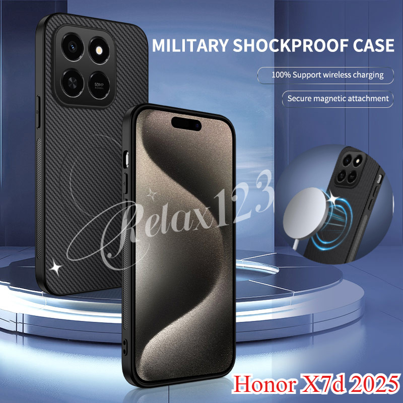 สําหรับ Honor X7d 5G 2025 หนังแม่เหล็กสําหรับ Honor X7d HONOR X 7d x7d X7d X7 a BC 4G 5G 2025 คาร์บอ