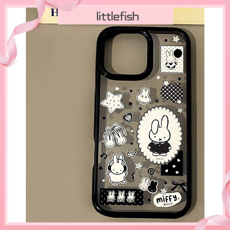 [Littlefish] Star Miffy Rabbit iPhone16Promax เคส iPhone 15/14 อะคริลิค 13 โปร่งใส 12 เคส iPhone 11 
