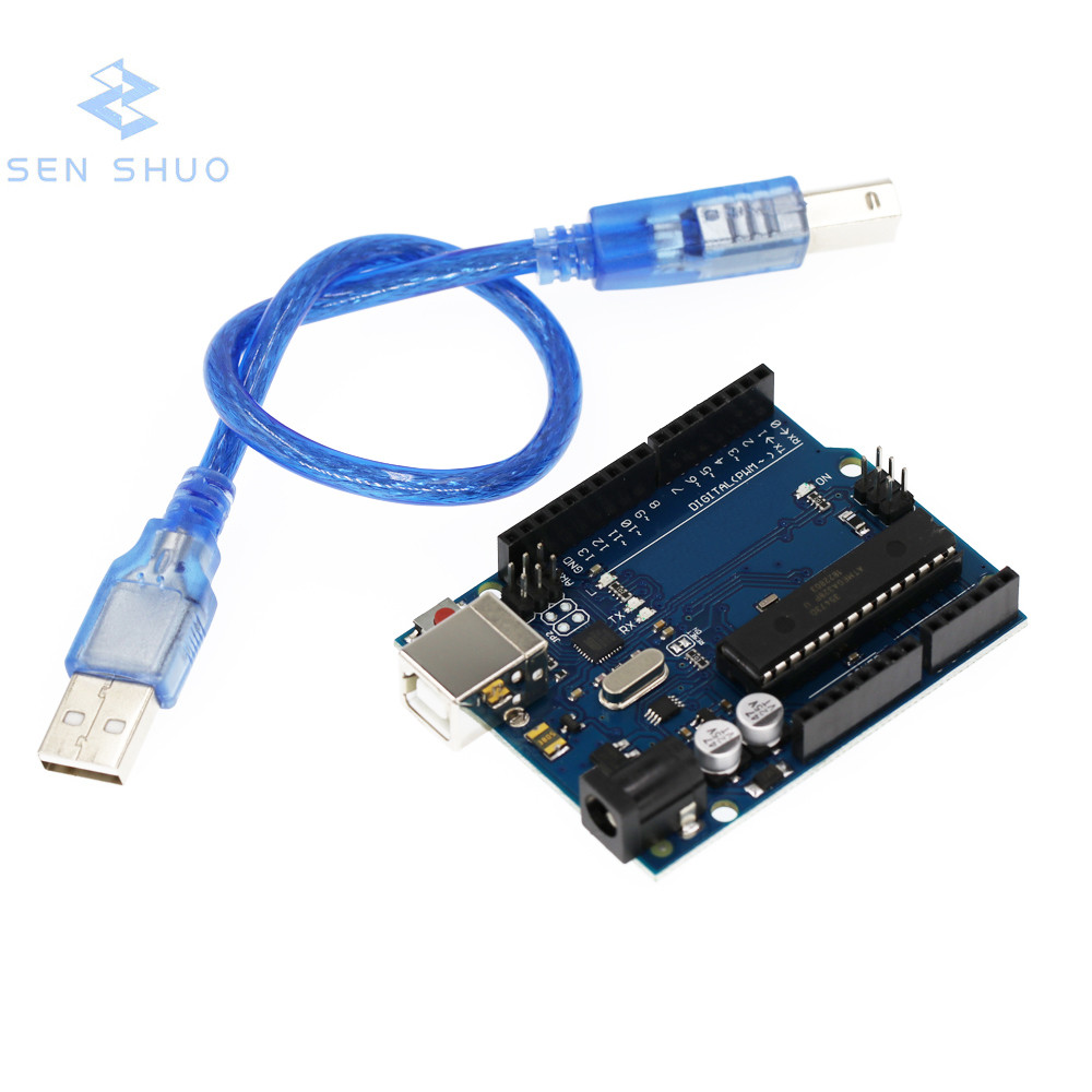 บอร์ดพัฒนา UNO-R3 เวอร์ชันอย่างเป็นทางการ ATmega328P โมดูลไมโครคอนโทรลเลอร์