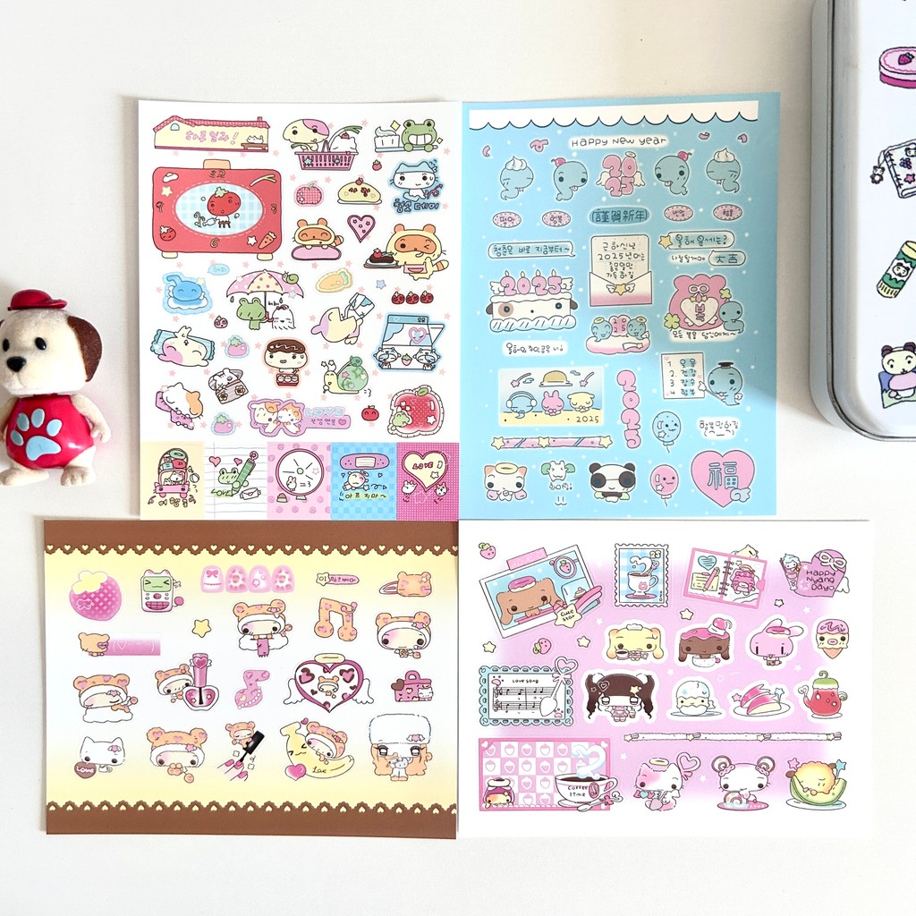 Yangday Same Style Little Girl Cute Animal Handbook ins Style Cuckoo Card Sticker