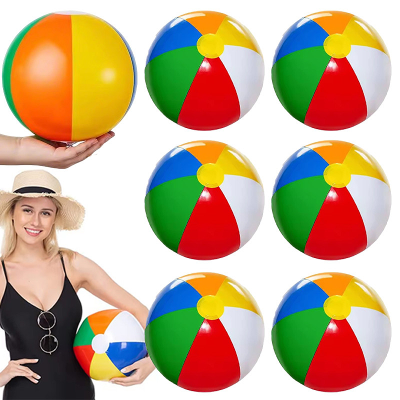 ลูกบอลชายหาด PVC สีสันสดใส เหมาะสำหรับใช้ในสระว่ายน้ำและฤดูร้อน