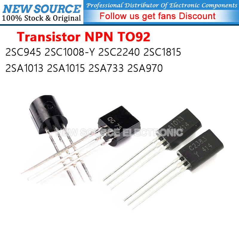 [50 ชิ้น] 2SC1815 TO92 NPN ทรานซิสเตอร์พลังงาน 2SC945 2SC1008-Y 2SC2240 2SA1013 2SA1015 2SA733 2SA97