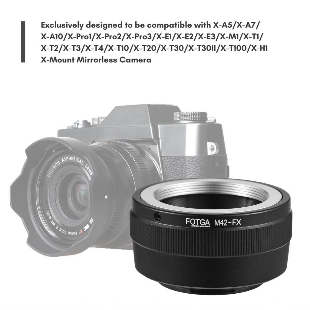 Yimeni-th Fotga Manual Manual Lens Mount Adapter Ring Aluminium Alloy สำหรับ Pentax M42 ถึง Fuji X-A