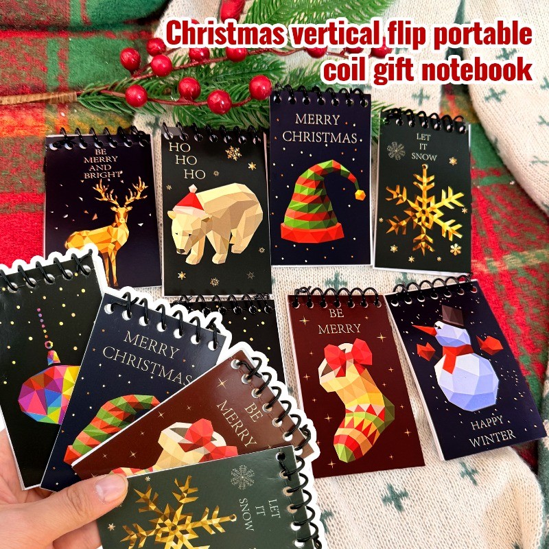 3-8PCS Christmas Coil Notebooks - ไดอารี่นักเรียนพร้อม Journal Agenda ปีใหม่ Notepads สําหรับเด็กนัก