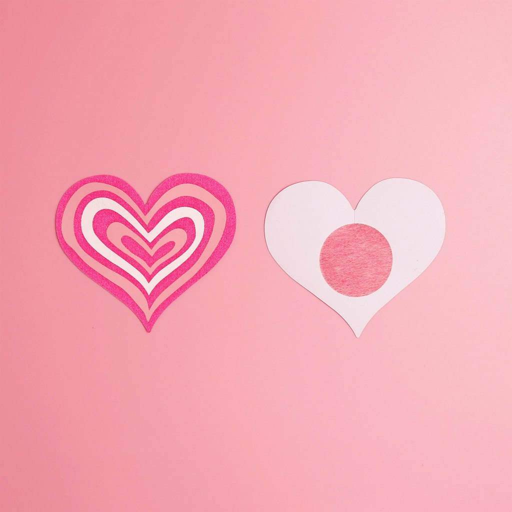 Love Whirlpool วันวาเลนไทน์สีชมพูรูปหัวใจสติกเกอร์เต้านมที่ไม่ซ้ํากันสติกเกอร์หัวนมแบบใช้แล้วทิ้งเซ็