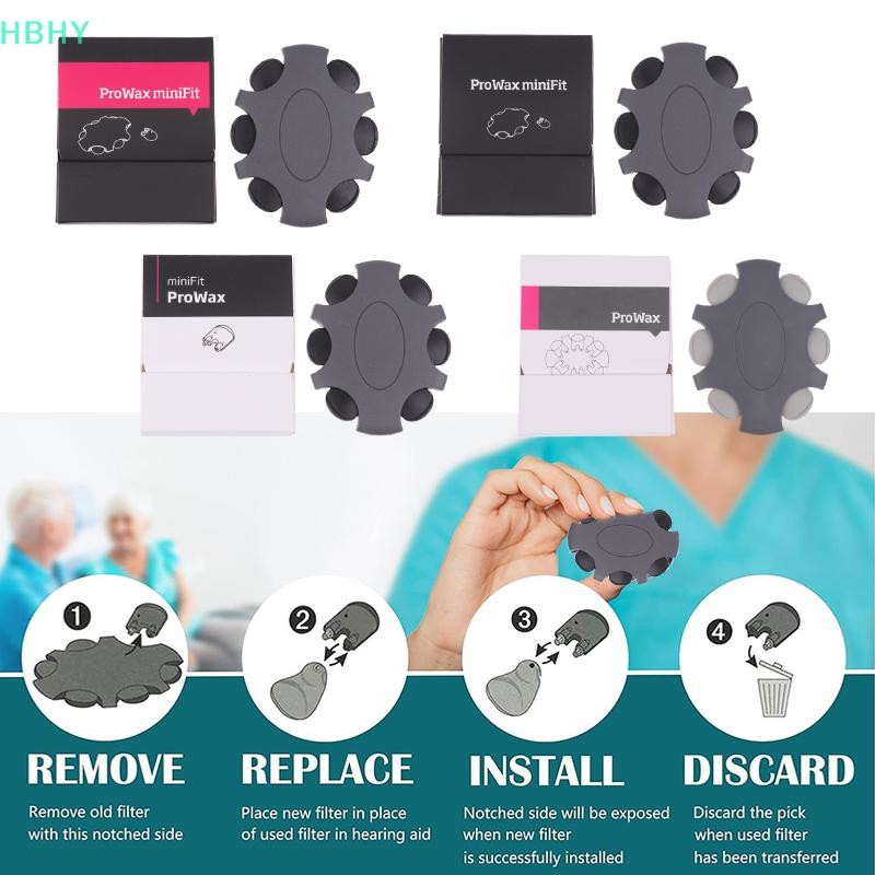 HB Wax Guards สําหรับ Oticon ProWax MiniFit เครื่องช่วยฟังเปลี่ยนตัวกรองขี้ผึ้ง Oticon เครื่องช่วยฟั