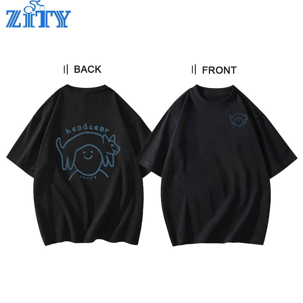 ZITY เสื้อยืด Cotton 100% ลาย cat Holiday T-shirt   ใส่สบาย Unisex ไซส์ Oversize ( พร้อมส่งค่ะ ) รับ COD S1 ราคา ถูกที่สุด ดีลบีเคเค แกลเลอรีภาพที่ 2