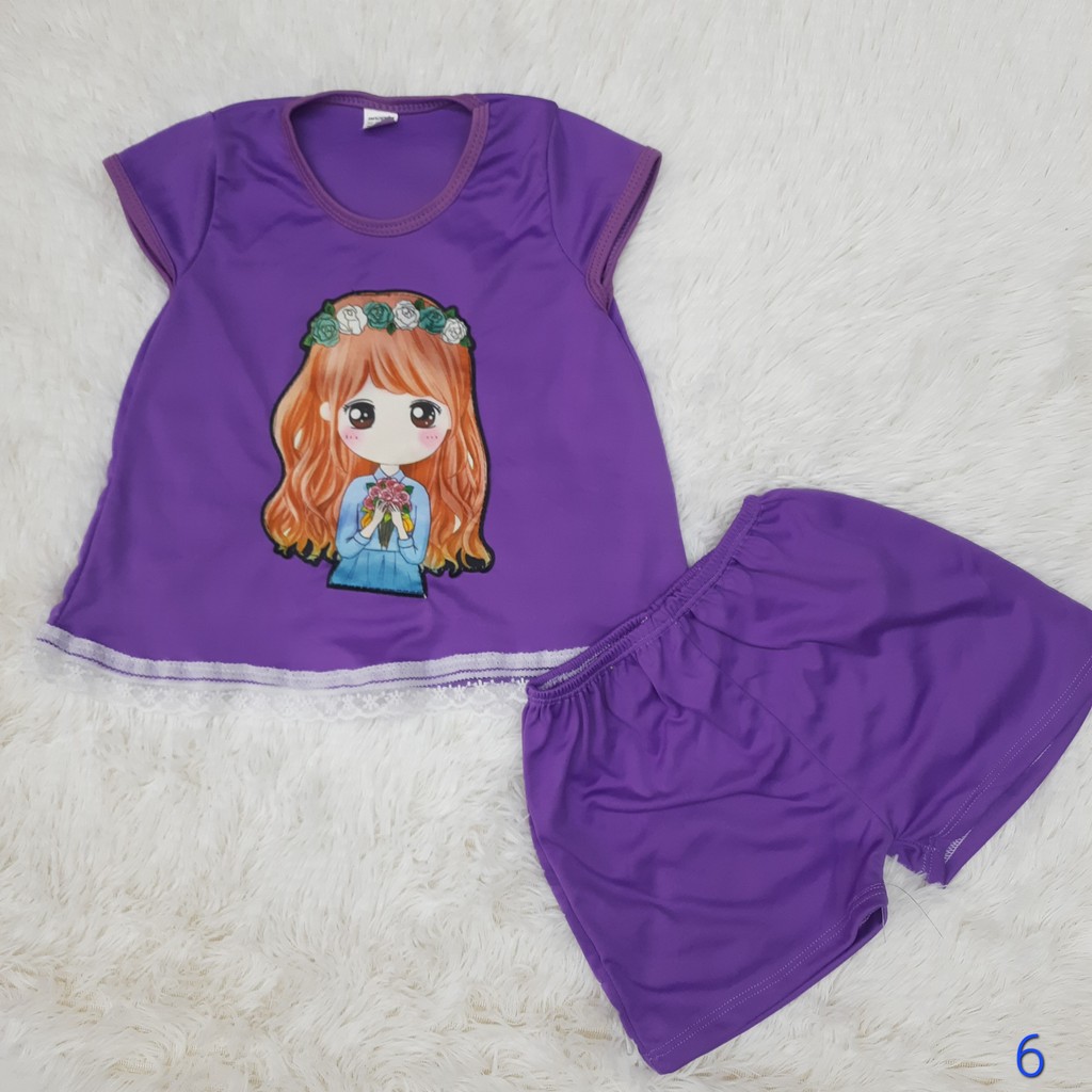 (No.3) ชุดเด็กผู้หญิง ไซส์ S 6-12เดือน 10โล ผ้ามันไมโคร ชุดเด็กหญิง ชุดเด็กเล็ก