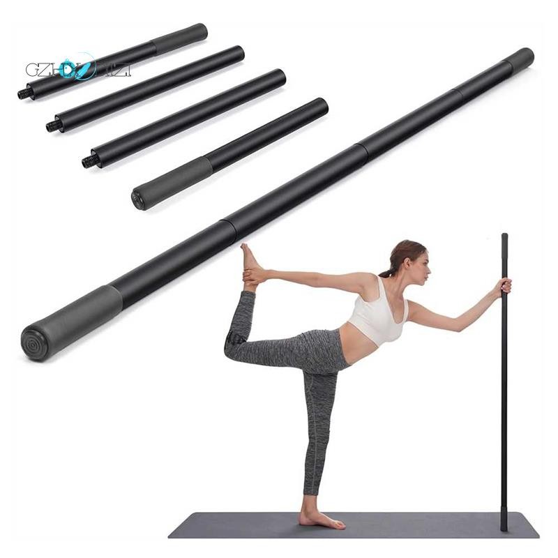 GzhxdiiziYoga Stick 5 ฟุต เหล็กแข็งแรงปรับยืดสําหรับ Mobility ความยืดหยุ่นและสมดุลอเนกประสงค์ออกกําลังกายติด
