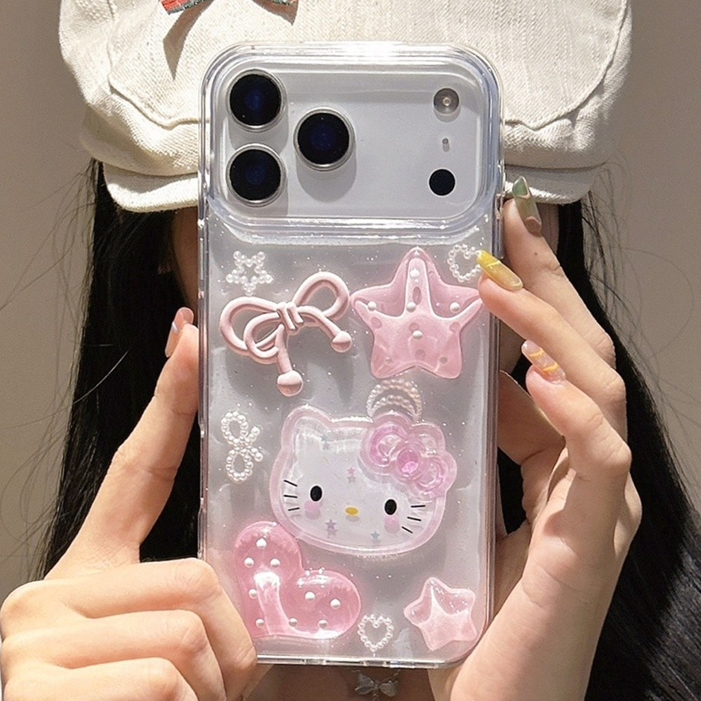 เคสโทรศัพท์สีชมพูสําหรับ ไอโฟน 17 16 โปรแม็กซ์ 17อากาศ 16 15 14 13 12 11 กันกระแทกป้องกันปลอก