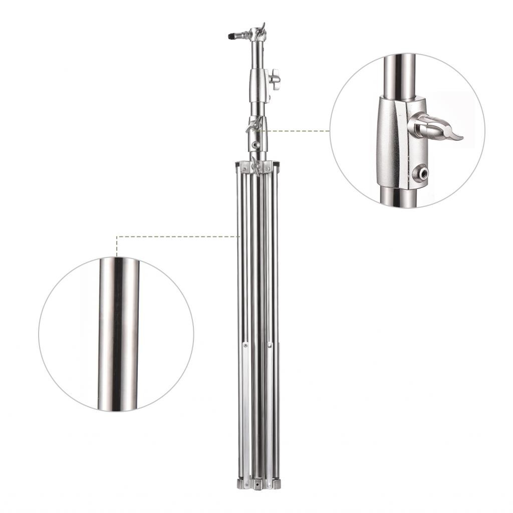 Hahao-ph Andoer ขาตั้งไฟถ่ายภาพสําหรับงานหนักขาตั้งกล้องสแตนเลสสูงสุด 280 ซม./110in ความสูง 1/4 นิ้ว