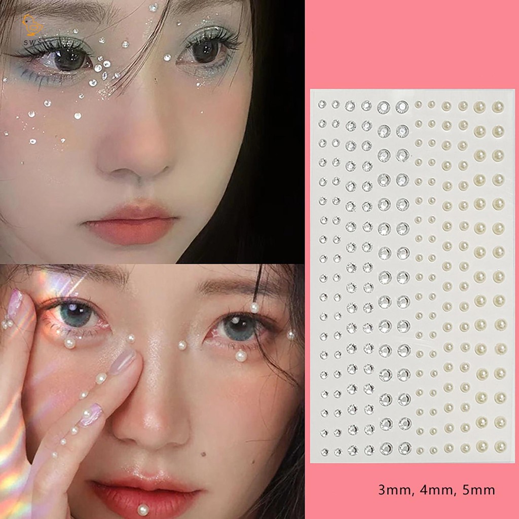 แต่งหน้า Face Rhinestones Rhinestones Butterflies Love Hearts เทศกาล Face Jewels สําหรับใบหน้าผม Eye แต่งหน้า