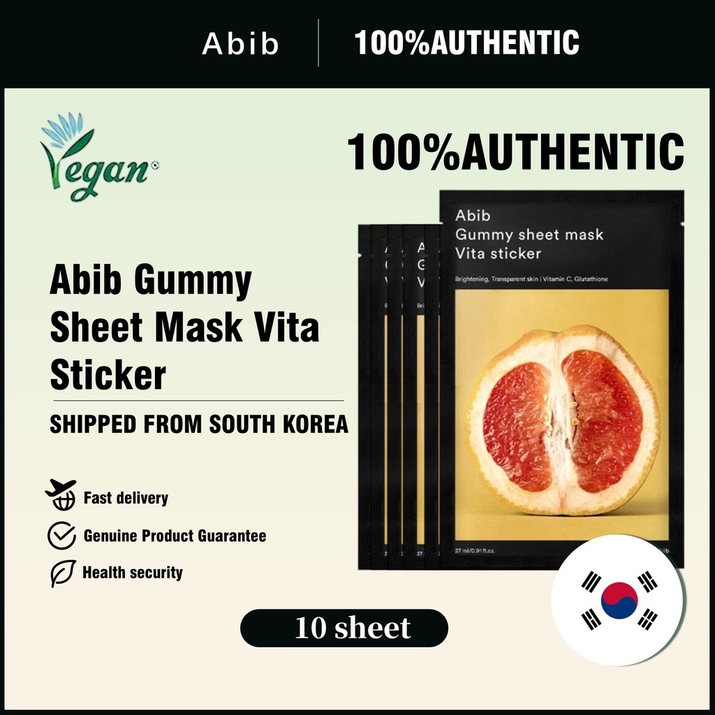 [Abib] Gummy Sheet Mask Vita Sticker 10 ชิ้น