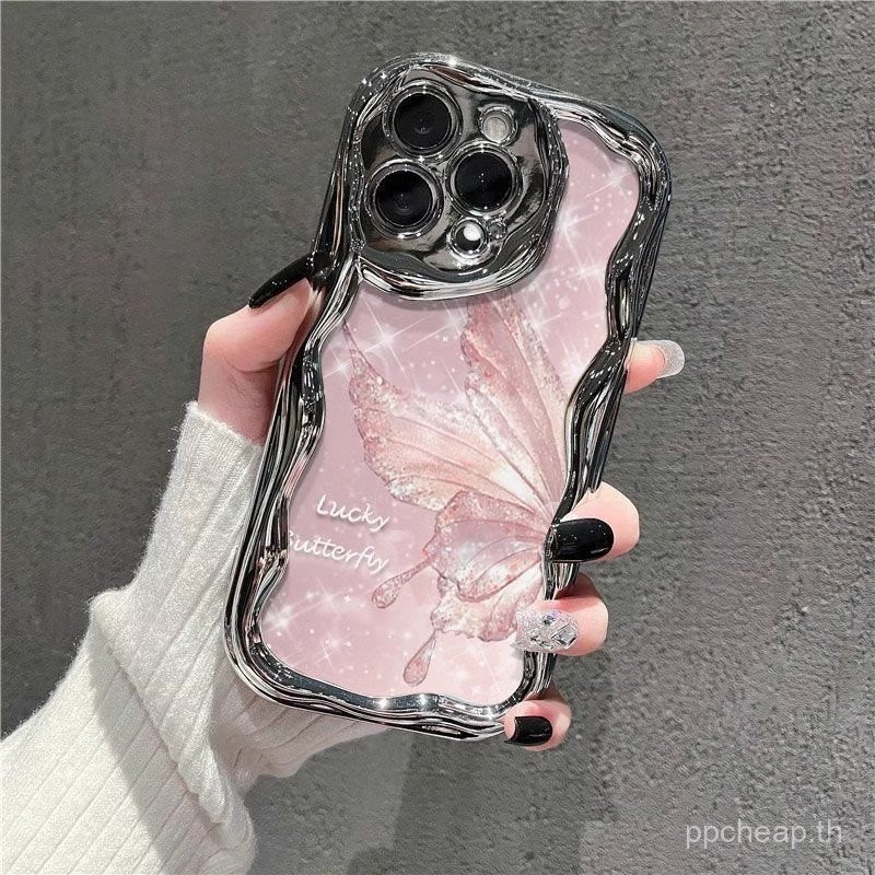 ผีเสื้อสีชมพูเหมาะสําหรับเคสโทรศัพท์ Apple iPhone17 vivos18 เคส High-End Glory 100 เคสป้องกัน