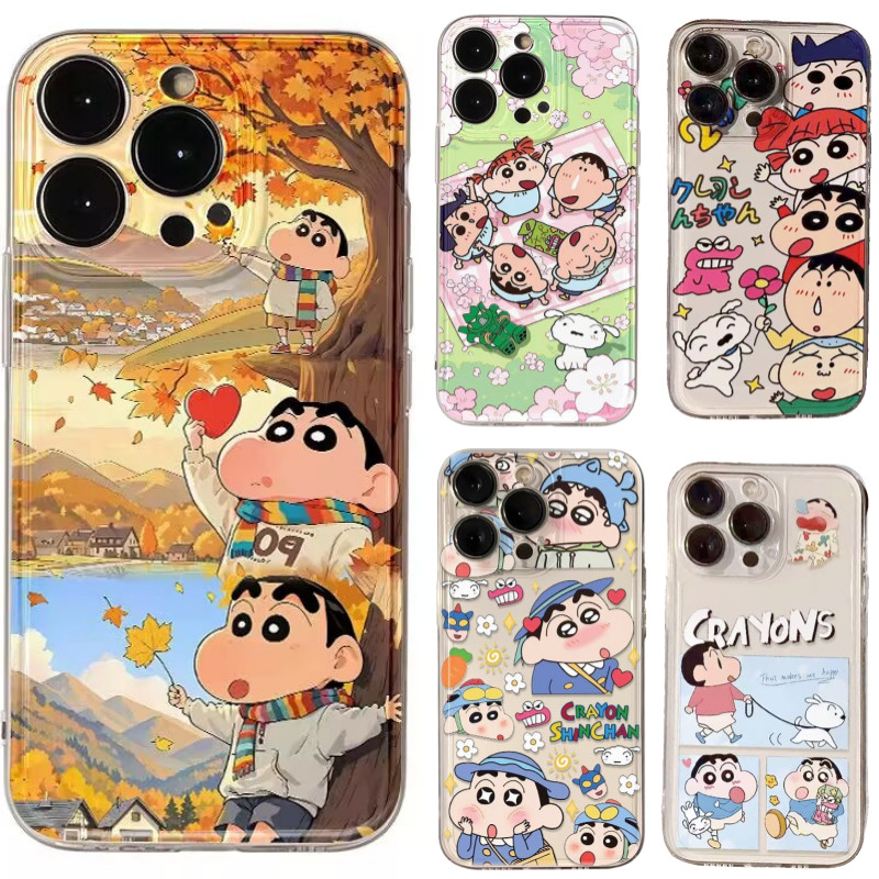 น่ารักเครยอนชินจังปลอกสําหรับOPPO Reno 14F 14 13 13F 12F 11 10 8 Pro Plus 12 Pro 11F 7Z 8T 8Z 4G 5Gเคสโทรศัพท์นุ่มการ์ตูนซิลิโคนใส