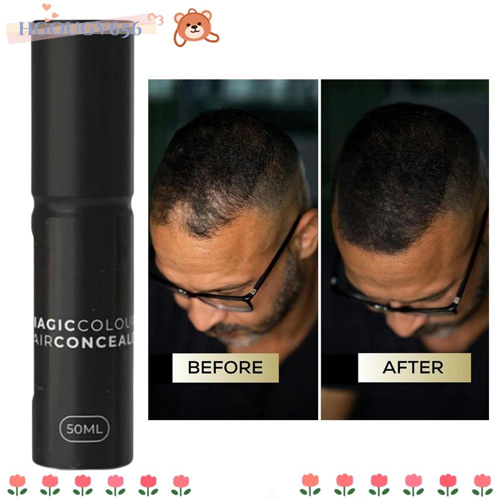HGOUGVT 50ML ครีมคอนซีลเลอร์, คอนซีลเลอร์ผมสีเมจิก Fuller ธรรมชาติกันเหงื่อ, คอนซีลเลอร์เติมผมแบบมั่นใจกันน้ําร้อนสําหรับผู้หญิงและผู้ชาย