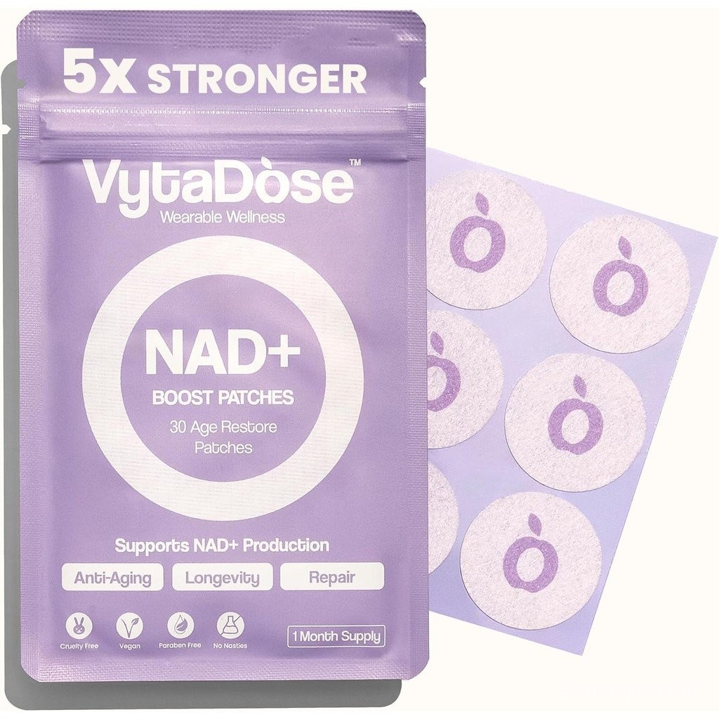 NAD+ Boost Patch | การสนับสนุนต่อต้านริ้วรอยและสุขภาพ | 5x สูตรแรงกว่า | NMNH, Resveratrol, กรดไฮยาล