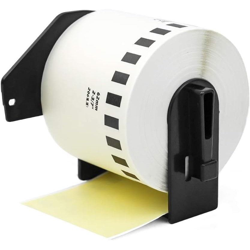 Label Orison เปลี่ยน DK-2205 ป้ายเทปกระดาษต่อเนื่องสีเหลือง DK22205 62mm x 30.48m(2-3/7" x 100) สําห