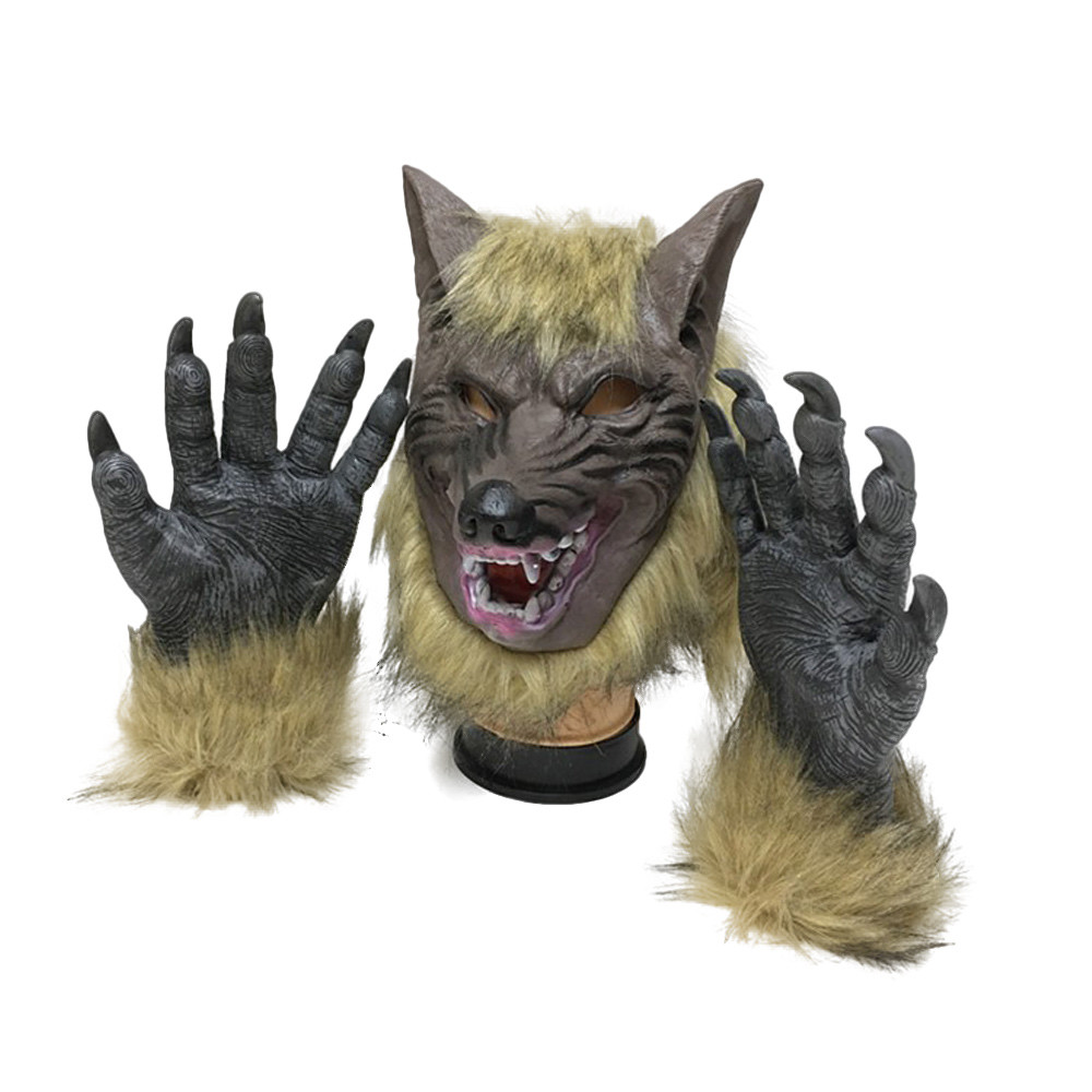 Halloween wolf head wolf gloves animal headgear mask fancy dress party funny mask